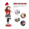 ABOOFAN Christmas Lady Nutcracker: Wooden Baking Nutcracker Figure Nutcracker Ornament Traditional Nutcracker Puppets Xmas Nutcracker Decors for Fireplace Shelf Table Centerpiece view 4