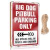 ADWD Office Door Signs Funny Big Dog Pitbull Parking Only Wooden Sign Door Sign Decor Funny Kitchen Signs(23X35CM) view 1