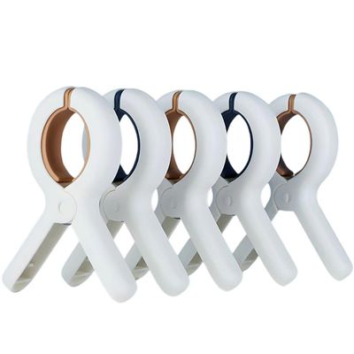 FASHIIROW Traceless quilt windproof clip, clothes drying clip, sheet fixing device(Large size 5 pieces), Blue Khaki Random, LSJZ01