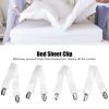 Yuezhongoo 4Pcs Bed Sheet Holder Straps, Zinc Alloy Bed Sheet Clips Adjusted Bed Sheet Straps Bed Sheet Grippers Suitable for Wrinkle Bed Sheet (White) view 2