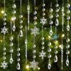 80pcs Christmas Tree Decoration Crystal Ornaments - Acrylic Christmas Snowflake Ornaments Icicle Drop Crystal Hanging Ornaments for Xmas Tree Winter Wonderland Holiday Frozen Party Decor view 1