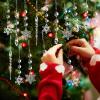 80pcs Christmas Tree Decoration Crystal Ornaments - Acrylic Christmas Snowflake Ornaments Icicle Drop Crystal Hanging Ornaments for Xmas Tree Winter Wonderland Holiday Frozen Party Decor view 2