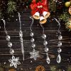 80pcs Christmas Tree Decoration Crystal Ornaments - Acrylic Christmas Snowflake Ornaments Icicle Drop Crystal Hanging Ornaments for Xmas Tree Winter Wonderland Holiday Frozen Party Decor view 4