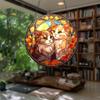 WOHAHA Cute Cats Stained Window Hanging Indoor Outdoor Stained Suncatchers for Window Acrylic Panels Bedroom Garden Kitchen Wall Decoration Gifts for Women Mom Grandma Teacher, Coloured view 2