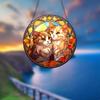 WOHAHA Cute Cats Stained Window Hanging Indoor Outdoor Stained Suncatchers for Window Acrylic Panels Bedroom Garden Kitchen Wall Decoration Gifts for Women Mom Grandma Teacher, Coloured view 3