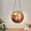 WOHAHA Cute Cats Stained Window Hanging Indoor Outdoor Stained Suncatchers for Window Acrylic Panels Bedroom Garden Kitchen Wall Decoration Gifts for Women Mom Grandma Teacher, Coloured view 4