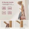 VASAGLE Coat Rack, Free Standing Coat Stand, Hall Coat Tree with 8 Hooks and Storage Shelf, 67.2 Inch Tall, for Coats, Hats, Bags, for Entryway, Hallway, Bedroom, Natural Beige URCR040N02 view 4