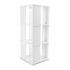 Kreiaoer Rotating Bookshelf, 3 Tier Rotating Bookshelf Tower, 360 Display Corner Bookshelf for Kids & Adults, Wood Revolving Bookcase for Bedroom, Living Room, Study Room (White) view 1