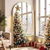 Prywot Arched Full Length Mirror, 71"x30" Free Standing Floor Mirror, Modern Full Body Mirrors with Stand, Wall Mirrors with Aluminum Alloy Frame for Bedroom,Living Room, Gold view 2