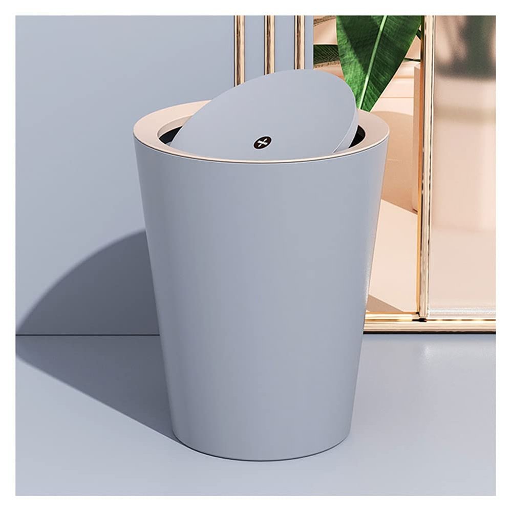 DINBOZ26X Garbage Can Nordic Style Shake Lid Trash Can Office Household Trash Can Living Room Bedroom Clamshell Kitchen Toilet Paper Basket with Lid Wastepaper Basket(C)