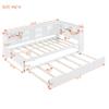 DaiNNCN Twin Size DayBed with Trundle and Storage Bookcases Headboard,L-Shaped Captains Bed with USB Charging Ports for Kids Boys Girls,White view 2