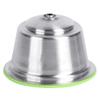 Stainless Steel Reusable Espresso Capsule Refillable Coffee Pods Filtros Reutilizables for Nespresso Machines Eco Friendly with Pressed Powder Cover (Green) view 2
