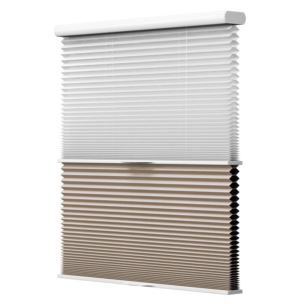 Day Night Cellular Shades Cordless, Blackout/Light Filtering Double Honeycomb Shades for Window, Top Down Bottom Up 2 Shades in 1 Custom Accordion Blinds for Home, Office(Khaki, 44" W x 72" H)