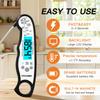 KULUNER TP-01 Waterproof Digital Instant Read Meat Thermometer with 4.6 Folding Probe Backlight Calibration Function for Cooking Food Candy, BBQ Grill, Liquids,Beef(White) view 2