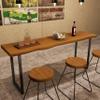 JNMDLAKO Narrow Bar Table, Solid Wood Bar Height Table Industrial Dining Room Bar Table Counter Height Table Industrial Pub Tables for Kitchen Coffee Shop Window Small Space -Table Only (B-55.1in) view 1