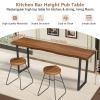JNMDLAKO Narrow Bar Table, Solid Wood Bar Height Table Industrial Dining Room Bar Table Counter Height Table Industrial Pub Tables for Kitchen Coffee Shop Window Small Space -Table Only (B-55.1in) view 2