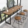 JNMDLAKO Narrow Bar Table, Solid Wood Bar Height Table Industrial Dining Room Bar Table Counter Height Table Industrial Pub Tables for Kitchen Coffee Shop Window Small Space -Table Only (B-55.1in) view 3