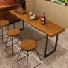 JNMDLAKO Narrow Bar Table, Solid Wood Bar Height Table Industrial Dining Room Bar Table Counter Height Table Industrial Pub Tables for Kitchen Coffee Shop Window Small Space -Table Only (B-55.1in) view 4