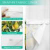 Green Lemon No Hooks Shower Curtain and Liner Set,Hotel Style Fabric Bathroom Shower Curtains Watercolor Trpical Summer Fruit White Waterproof Small Stall Bath Curtain with Sheer Window,48"x72" view 4