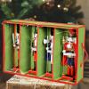 Preboun 4 Pack Christmas Nutcracker Storage Box Clear Top,Bright Green view 2