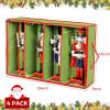 Preboun 4 Pack Christmas Nutcracker Storage Box Clear Top,Bright Green view 3