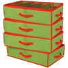 Preboun 4 Pack Christmas Nutcracker Storage Box Clear Top,Bright Green view 4