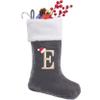 Sailup 20 Inches Monogram Christmas Stockings with Letters, Large Super Soft Christmas Stockings Grey Velvet with White Super Soft Plush Cuff for Christmas Xmas Tree Holiday Fireplace Grey view 1