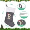 Sailup 20 Inches Monogram Christmas Stockings with Letters, Large Super Soft Christmas Stockings Grey Velvet with White Super Soft Plush Cuff for Christmas Xmas Tree Holiday Fireplace Grey view 2