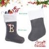 Sailup 20 Inches Monogram Christmas Stockings with Letters, Large Super Soft Christmas Stockings Grey Velvet with White Super Soft Plush Cuff for Christmas Xmas Tree Holiday Fireplace Grey view 3