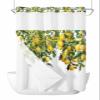 Green Lemon No Hooks Shower Curtain and Liner Set,Hotel Style Fabric Bathroom Shower Curtains Watercolor Trpical Summer Fruit White Waterproof Polyester Bath Bathtub Curtain with Sheer Window,72"x96" view 1