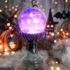 MUMTOP Halloween Indoor Decorations, Purple Glass Crackle Globe with LED Light Halloween Magic Ball Figurine Resin Statue for Home Kitchen Room Party Table Decor view 2
