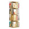 KrrNFYSG Bookcase Book Shelf Wooden Multi-Layer Bookshelves 2/3/4-tier Bookcase 360 Rotating Bookshelf Storage Shelf Tall Bookcase Shelf More Assured view 1