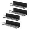 HOANYNGX No-Punch Spice RackWall Mounted OrganiserSpices RackCountertop Storage Shelffor Countertops, Cabinets Or Wall Mounts, Metal, Black(2 Large 2 Small) view 1