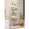 TISTIK Librero Floor Standing Invisible Bookshelf Metal Spine Book Tower Modern Open Bookcase Vertical Bookshelves Freestanding Book Organizer for Living Room bookshelves, 6 Tier, Beige view 2