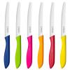 targzier Steak Knives Set of 6, Sharp Serrated Steak Knives,Premium Stainless Steel Steak Knife Set,Colorful Tomato Knife,Steak Knifes for Kitchen/Hotel/Restaurant,Multi-Color view 1
