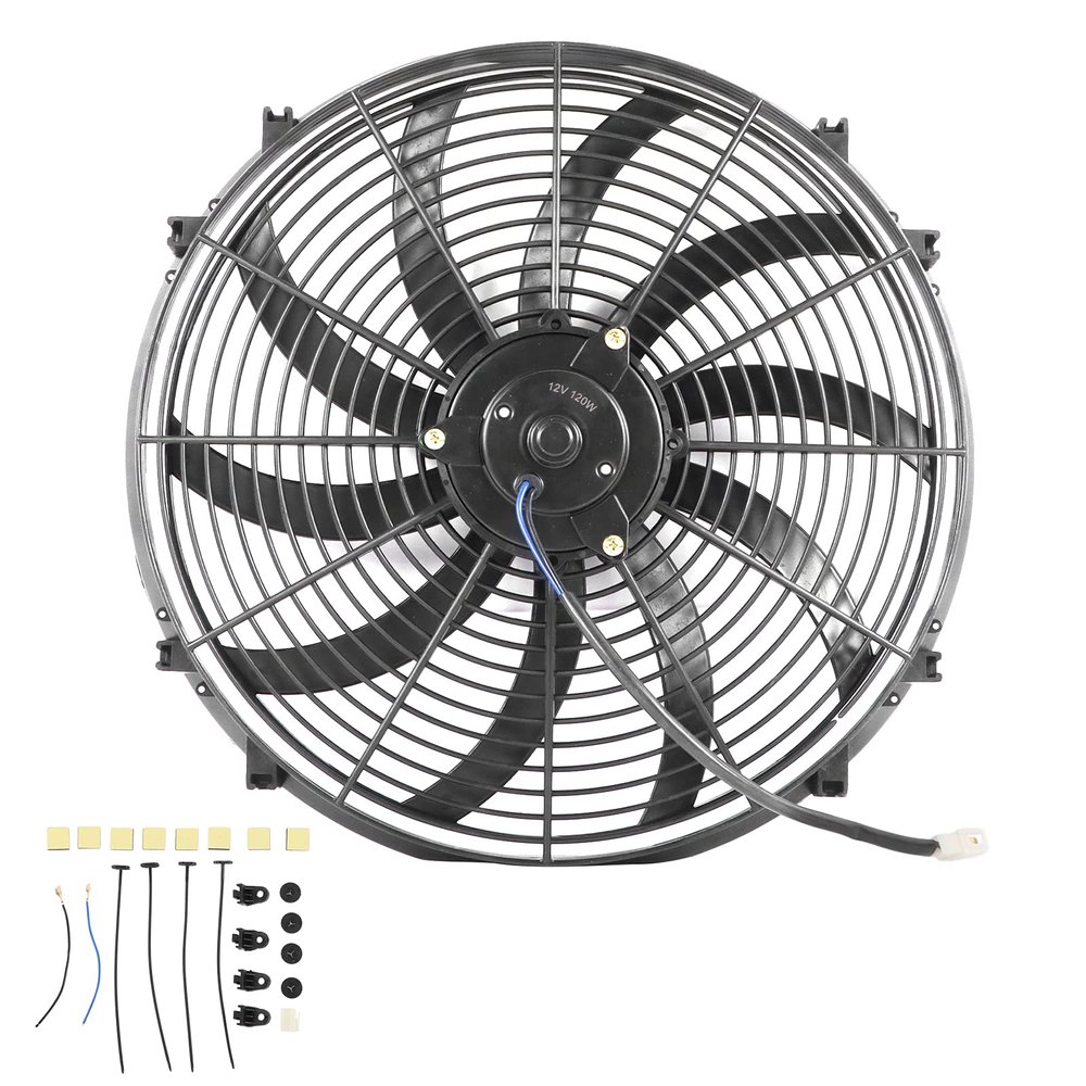 shenruifa Car Air Conditioner Electric Fan 16in 10 Blades Push Pull Modification Replacement for Trucks RVs DC 12V