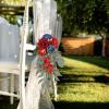 belupai 2pcs Wedding Chair Back Flowers, 15.75in Artificial Flower Swag Wedding Arch Wreath Hanging Rustic Wall Decor Floral Swag Backdrop for Home Farmhouse Wedding Engagement view 4