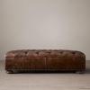 GEeLky Vintage Brown PU Leather Tufted Upholstered Bedroom Bench of End of Bed, Modern Ottoman Bench Footrest Stool Accent Bench for Living Room, Entryway, Dining Room(90x50x38cm(35.4x19.7x15in)) view 3