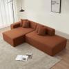 YESGIGA Modular Sectional Couch, Lambswool Fabric Modern L-Shape Sectional Sofa with Chaise Lounge, Living Room Upholstered 5-seater Corner Sofa Couch for Bedrooms, Apartment (Orange A) view 1