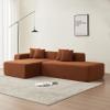 YESGIGA Modular Sectional Couch, Lambswool Fabric Modern L-Shape Sectional Sofa with Chaise Lounge, Living Room Upholstered 5-seater Corner Sofa Couch for Bedrooms, Apartment (Orange A) view 4