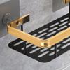 DOUYUANSHI Shower Caddy, Bathroom Shelf Floating Shelves Shower Basket Wall Punch-Free Suction Cup Sticker Black Gold Aluminum Toilet Holder Kichen Organizer view 2
