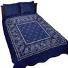 Colorful Paisley Bandana Pattern Quilt Bed Set with 2 Pillowcases, All Seasons Soft Lightweight Quilted Bedspread Coverlet in Classic Blue Gift for Paisley Mandala Lovers Christmas (Twin, Royal Blue) view 1