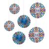Fun Express Colorful Fiesta Hanging Fan Decorations 8"  12" - 6 Pc view 1