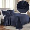 SUPERIOR Solitaire Cotton Bedspread Quilt Set, Twin, Navy Blue - Z view 2