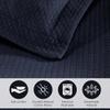 SUPERIOR Solitaire Cotton Bedspread Quilt Set, Twin, Navy Blue - Z view 3