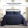 SUPERIOR Solitaire Cotton Bedspread Quilt Set, Twin, Navy Blue - Z view 4