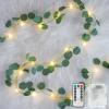 suddus Vines with Lights Battery Operated, 33ft 100 LED Eucalyptus Garland String Lights with Remote, Leaf Lights for Bedroom, Room, Wall, Garden, Party, Wedding Decor (Warm White) view 1