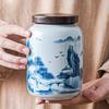 CHICKEN Tea Storage Tank Retro Tea Cans, Ru Kiln Landscape Ceramic Cans, Sealed Tea Warehouses, Moisture-Proof Storage Tea Cans Multifunctional Storage Jar view 4