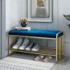 HomeLoft Basics Living Room Shoe Bench Storage Bench Shop Long Bench Entryway Bench with Padded Seat and Storage Shelf End of Bed Bench Metal Frame, 100X35X40cm view 1