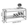 HomeLoft Basics Living Room Shoe Bench Storage Bench Shop Long Bench Entryway Bench with Padded Seat and Storage Shelf End of Bed Bench Metal Frame, 100X35X40cm view 2